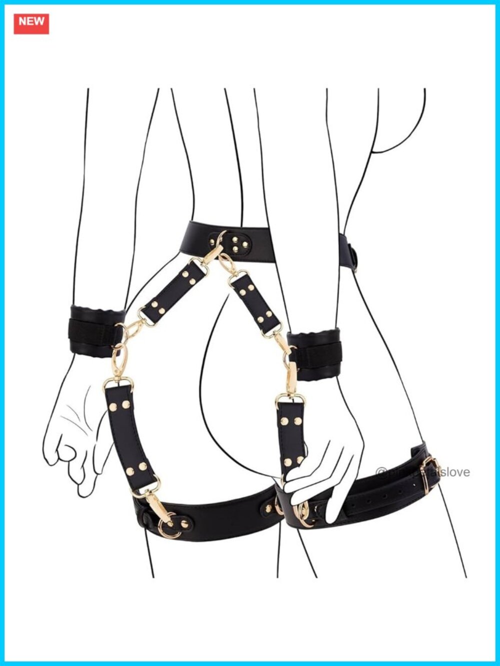 PU Leather Thigh Harness Body Belt Punk Waist Leg Garter - Picture 6 of 6